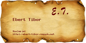 Ebert Tibor névjegykártya